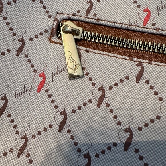 Baby Phat Tan Crossbody Purse Adjustable Strap Cat Spellout Logo Y2K Hip Hop - Picture 7 of 11